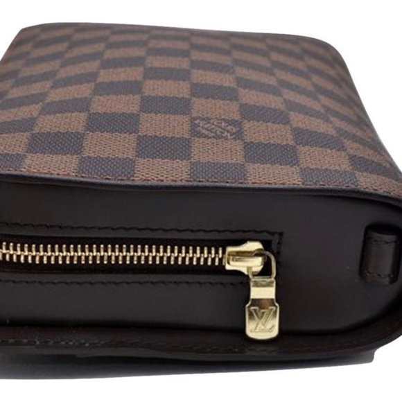 LOUIS VUITTON Retractable Strap Clutch - Damien Ebene Canvas - Picture 1 of 5